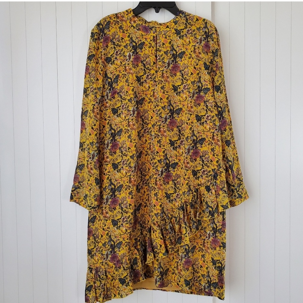 Madewell x Karen Walker® Silk Floral Multicolor Lined Dress Size 6 yellow